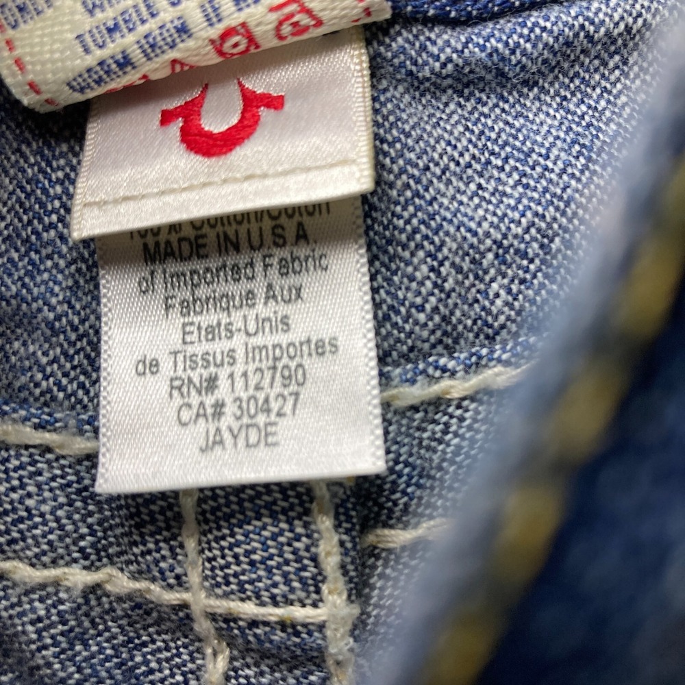 Vtg True Religion USA Made Jayde Shorts Womens Sz 24 (Fit 28) Embroider Y2K RARE - Picture 7 of 14